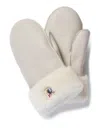 Parajumpers Shearling-trimmed Mittens In Gray