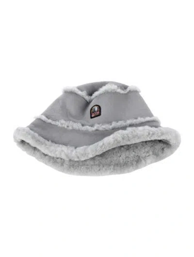 Pre-owned Parajumpers Sheepskin Bucket Hat In Gray