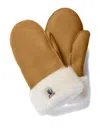 Parajumpers Sheepskin Fur-trimmed Mittens In Brown