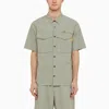 Parajumpers Shadow Grey Pete Shirt In Nylon And Cotton In Neutrals