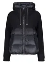 Parajumpers Hooded Down Knitted Jacket In Blue
