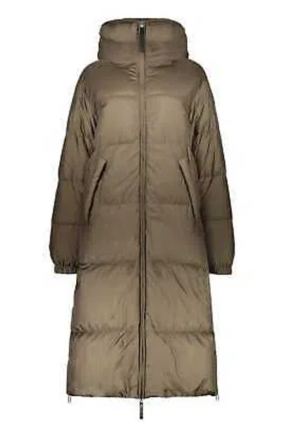 Pre-owned Parajumpers Sleeping Bag Long Hooded Down Jacket In Brown