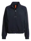 Parajumpers Stripe-detail Zip-up Jacket In Blue
