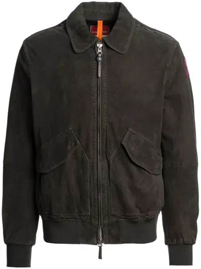 Parajumpers Suede Bomber Jacket In Brown