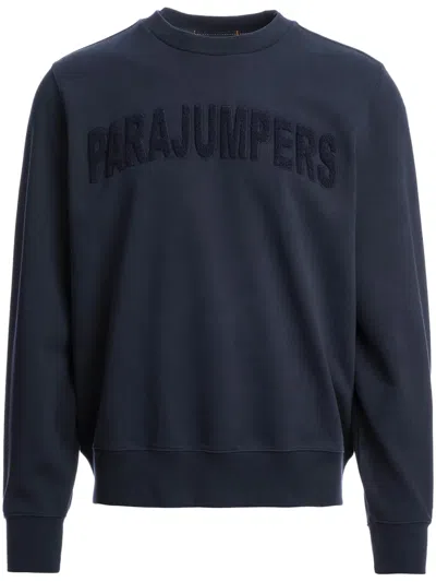 Parajumpers Terry-cloth-logo Sweatshirt In Blue