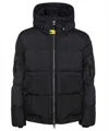 Parajumpers Two-tone Hooded Padded Jacket In Black
