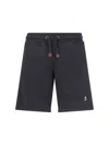 Parajumpers 'cairo' Black Shorts With Elastic Drawstring Waist And Logo Patch On The Front In Black  