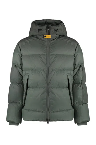 Parajumpers Tyrik Hooded Nylon Down Jacket In Green