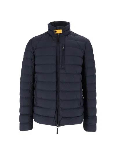 Parajumpers Ugo Quilted High Collar Down Jacket In Blue