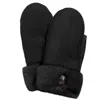 Parajumpers Unisex Shearling Mittens In Black In Black
