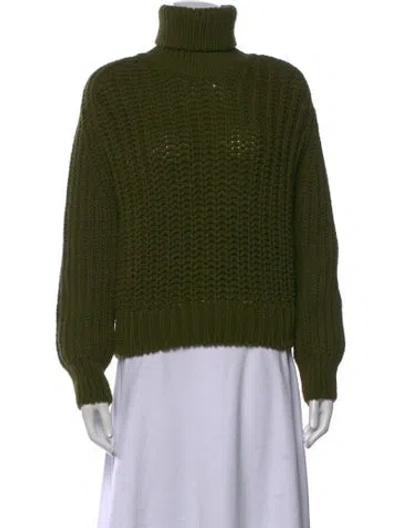 Pre-owned Parajumpers Virgin Wool Turtleneck Sweater W/ Tags In Green