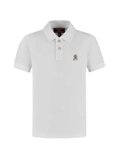 Parajumpers Kids' Wellington Logo Patch Polo Shirt In Gray