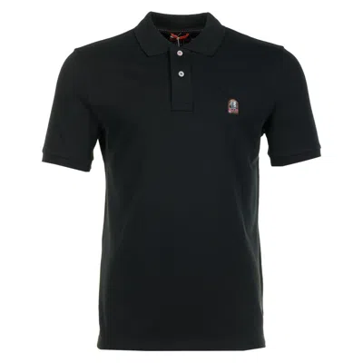 Parajumpers Wellington Short Sleeve Polo Shirt Black In Blue