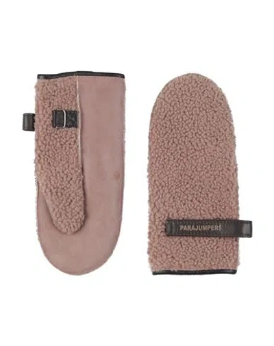 Parajumpers Woman Gloves Light Brown Size M Sheepskin, Shearling In Sand