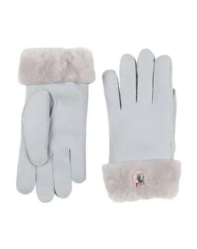 Parajumpers Woman Gloves Light Grey Size L Sheepskin In Gray