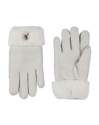 Parajumpers Woman Gloves Light Grey Size M Sheepskin In Gray