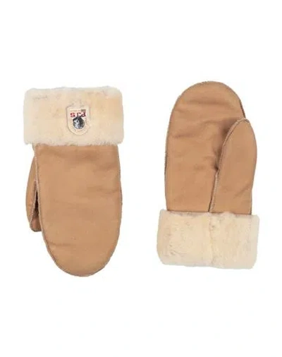Parajumpers Woman Gloves Sand Size L Sheepskin In Brown
