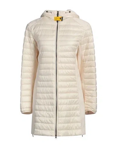 Parajumpers Woman Puffer Cream Size S Polyamide, Polyester, Cotton, Elastane In White