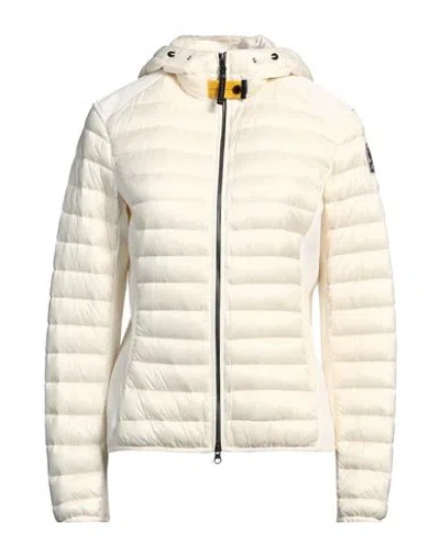 Parajumpers Woman Puffer Ivory Size M Polyamide, Polyester, Cotton, Elastane In White