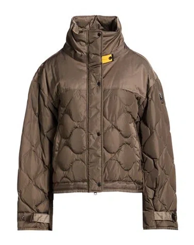 Parajumpers Woman Puffer Military Green Size M Polyimide In Brown