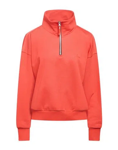 Parajumpers Woman Sweatshirt Tomato Red Size M Cotton, Polyester In Orange