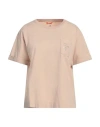 Parajumpers Woman T-shirt Beige Size S Cotton