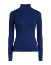 Parajumpers Woman Turtleneck Blue Size M Viscose, Polyester In Blue