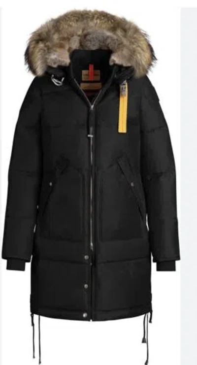 Pre-owned Parajumpers Women's Long Bear Down Jacket Parka Insulated Coat Fur Ruff Ma33 In Black