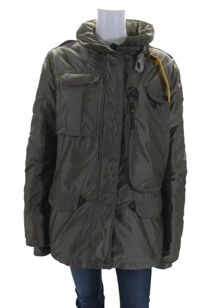 Parajumpers Womens Slim Fit Full Zipper Mock Neck Coat Light Gray In Grey