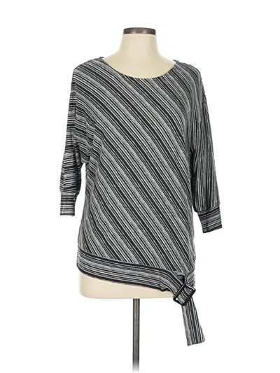 Pre-owned Parallel Skies 3/4 Sleeve Top Gray Boatneck Tops