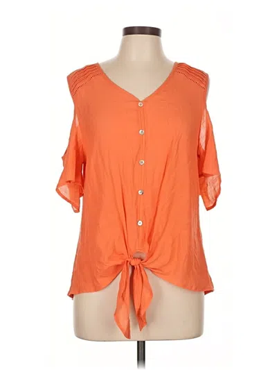 Pre-owned Parallel Skies Short Sleeve Blouse In Orange