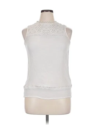 Pre-owned Parallel Skies Sleeveless Blouse In White