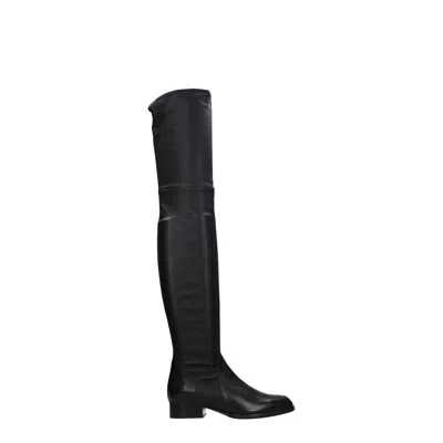 Parallele Leather Over The Women's Knee In Black