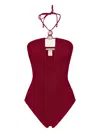 Paramidonna Adriana Pearls Swimsuit In Burgundy