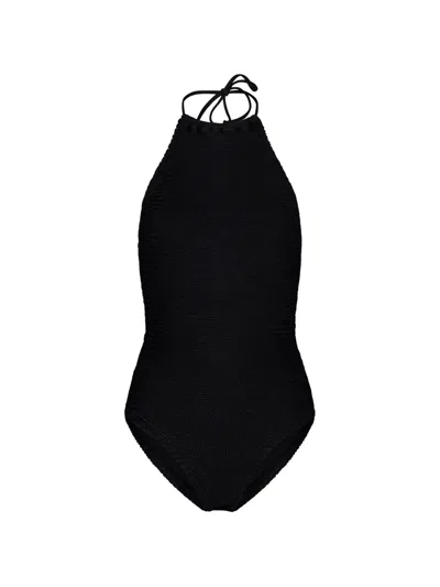 Paramidonna Afrodita Textured Halterneck Swimsuit In Black