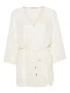 Paramidonna Aurora Semi-sheer Kimono In White