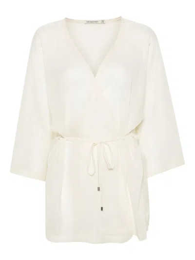 Paramidonna Aurora Semi-sheer Kimono In White