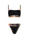 Paramidonna Ava Printed Crinkled Bikini In Black