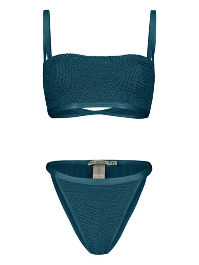 Paramidonna Ava Textured Swimsuit In Blue