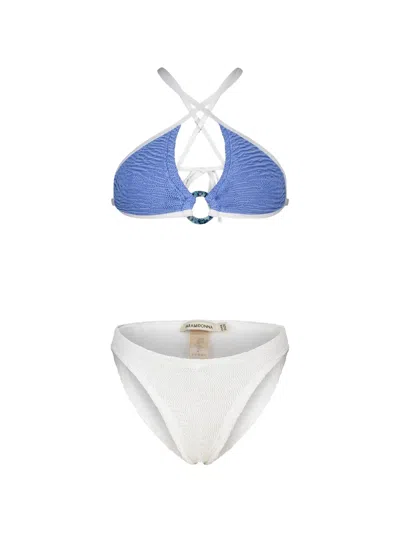 Paramidonna Benny Ring-detail Bikini In Blue