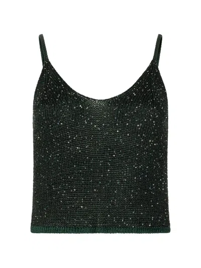 Paramidonna Bruna Sequin Top In Black