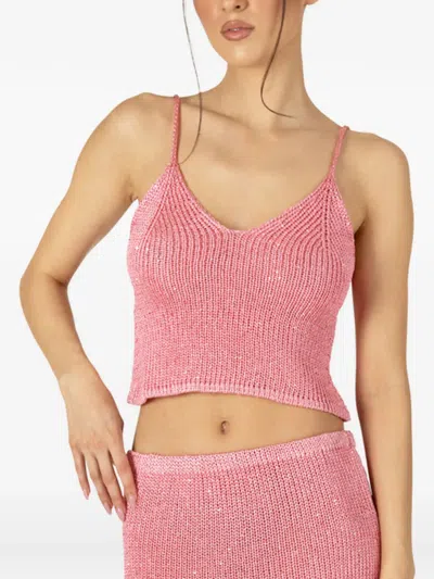 Paramidonna Bruna V-neck Top In Pink
