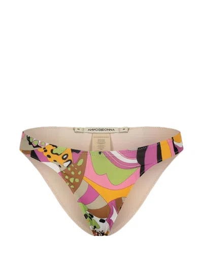 Paramidonna Chiara Abstract-print Bikini Bottoms In Multi