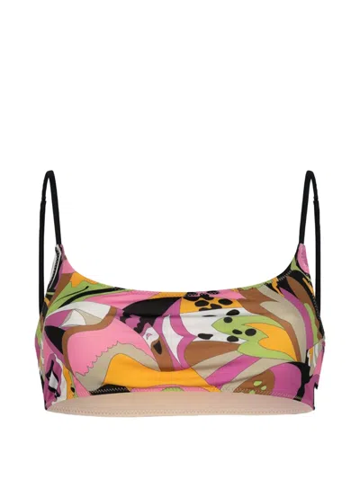 Paramidonna Chiara Abstract-print Bikini Top In Multi