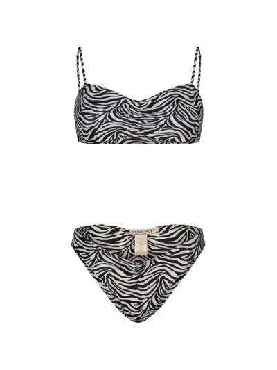 Paramidonna Chica Zebra Print Two Piece Swimsuit In Animal Print
