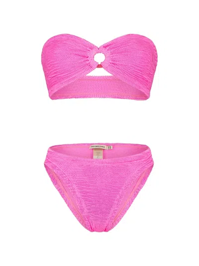 Paramidonna Chloe Ring-detail Cut-out Bikini In Pink