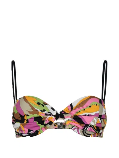 Paramidonna Daisy Abstract-print Bikini Top In Multi