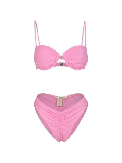 Paramidonna Daisy Ruched Bikini In Pink