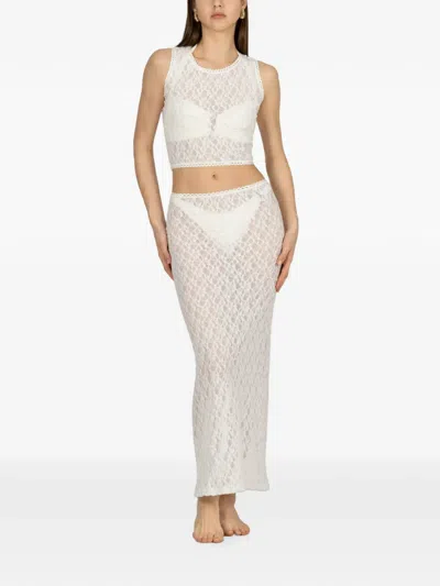 Paramidonna Dolly Top And Maxi Skirt Set In White