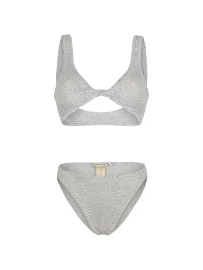 Paramidonna Donika Crinkle-effect Bikini In Gray